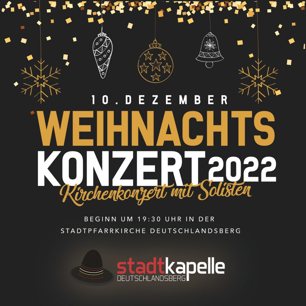 Weihnachtskonzert 10. Dezember Stadtkapelle Deutschlandsberg